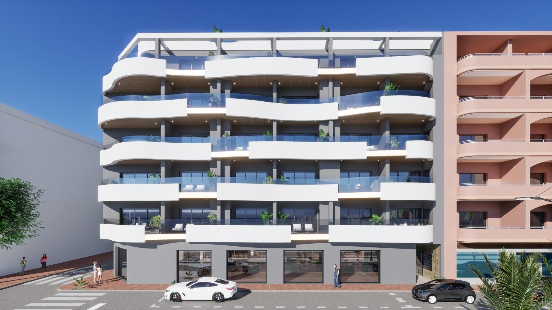 ATICOS DE OBRA NUEVA EN TORREVIEJA Nueva construcción de diseño vanguardista de cinco plantas en Torrevieja con 34 viviendas exclusivas ofrece una variedad de opciones de vida, desde elegantes ap...