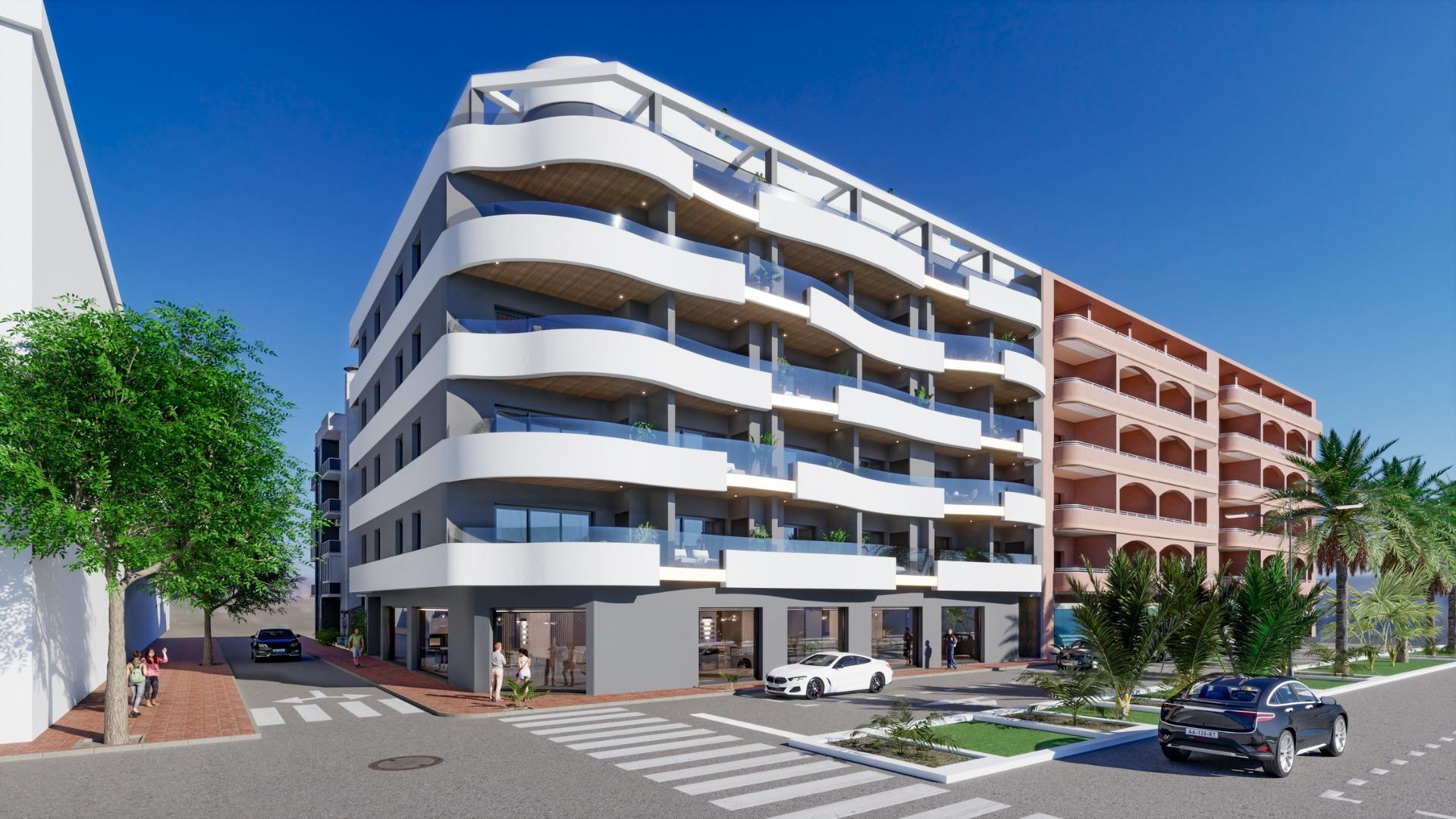 ATICOS DE OBRA NUEVA EN TORREVIEJA Nueva construcción de diseño vanguardista de cinco plantas en Torrevieja con 34 viviendas exclusivas ofrece una variedad de opciones de vida, desde elegantes ap...