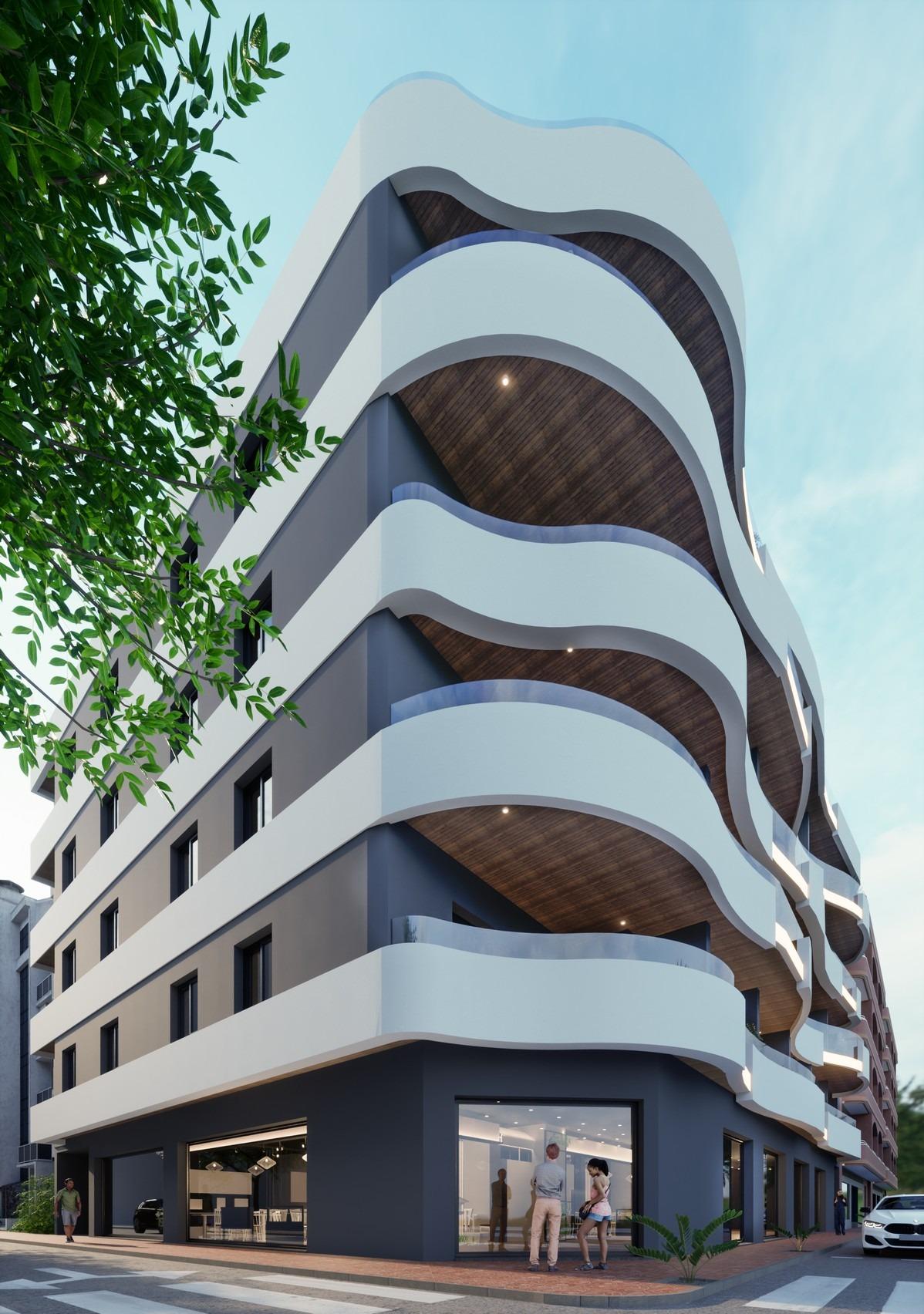 ATICOS DE OBRA NUEVA EN TORREVIEJA Nueva construcción de diseño vanguardista de cinco plantas en Torrevieja con 34 viviendas exclusivas ofrece una variedad de opciones de vida, desde elegantes ap...