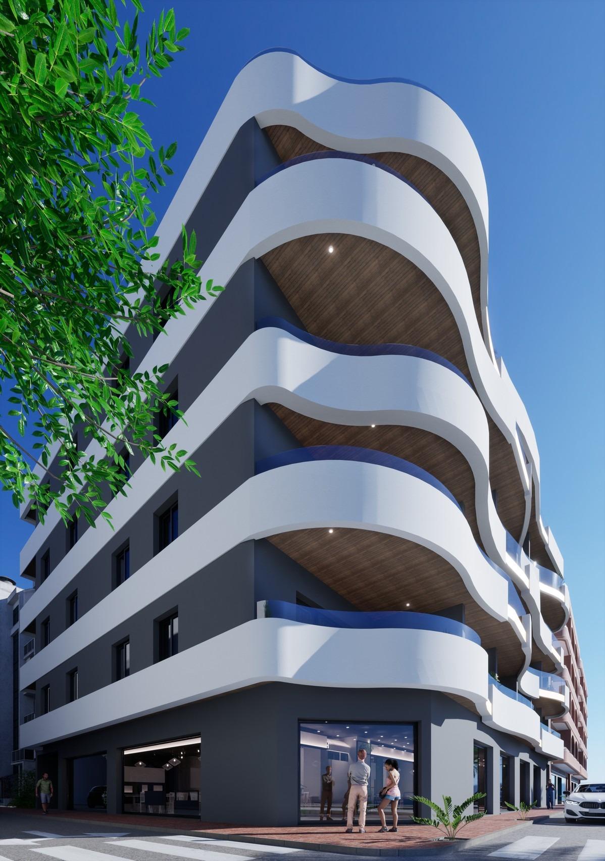ATICOS DE OBRA NUEVA EN TORREVIEJA Nueva construcción de diseño vanguardista de cinco plantas en Torrevieja con 34 viviendas exclusivas ofrece una variedad de opciones de vida, desde elegantes ap...