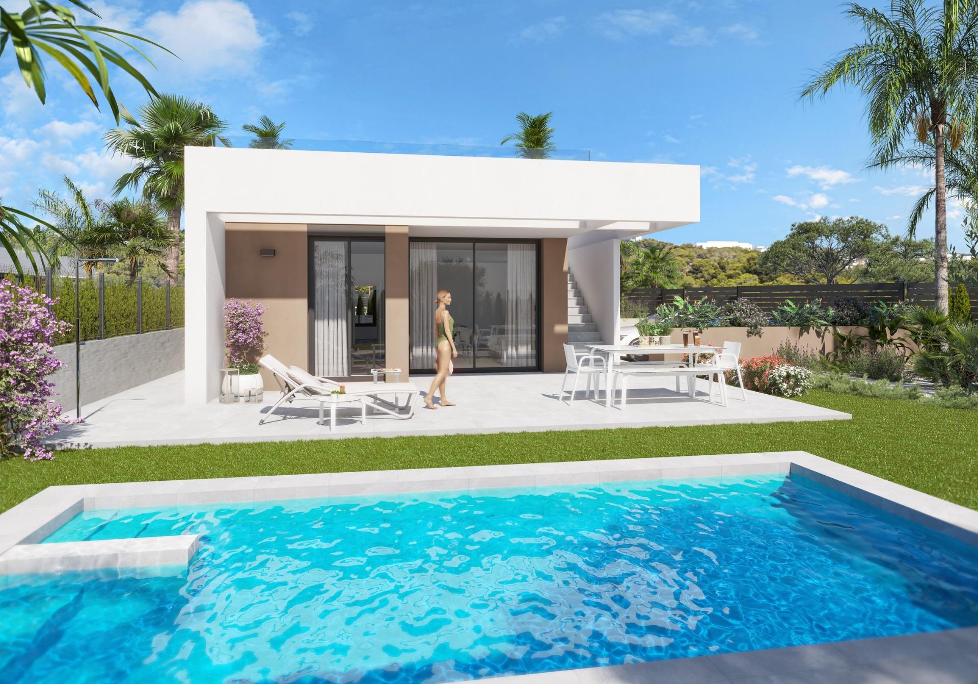 Villas de nueva construcción en Vera Playa, Almería: viviendas modernas cerca del mar Vida contemporánea en Pueblo Salinas, a solo 2 km de la playa Presentamos una impresionante nueva promoción r...