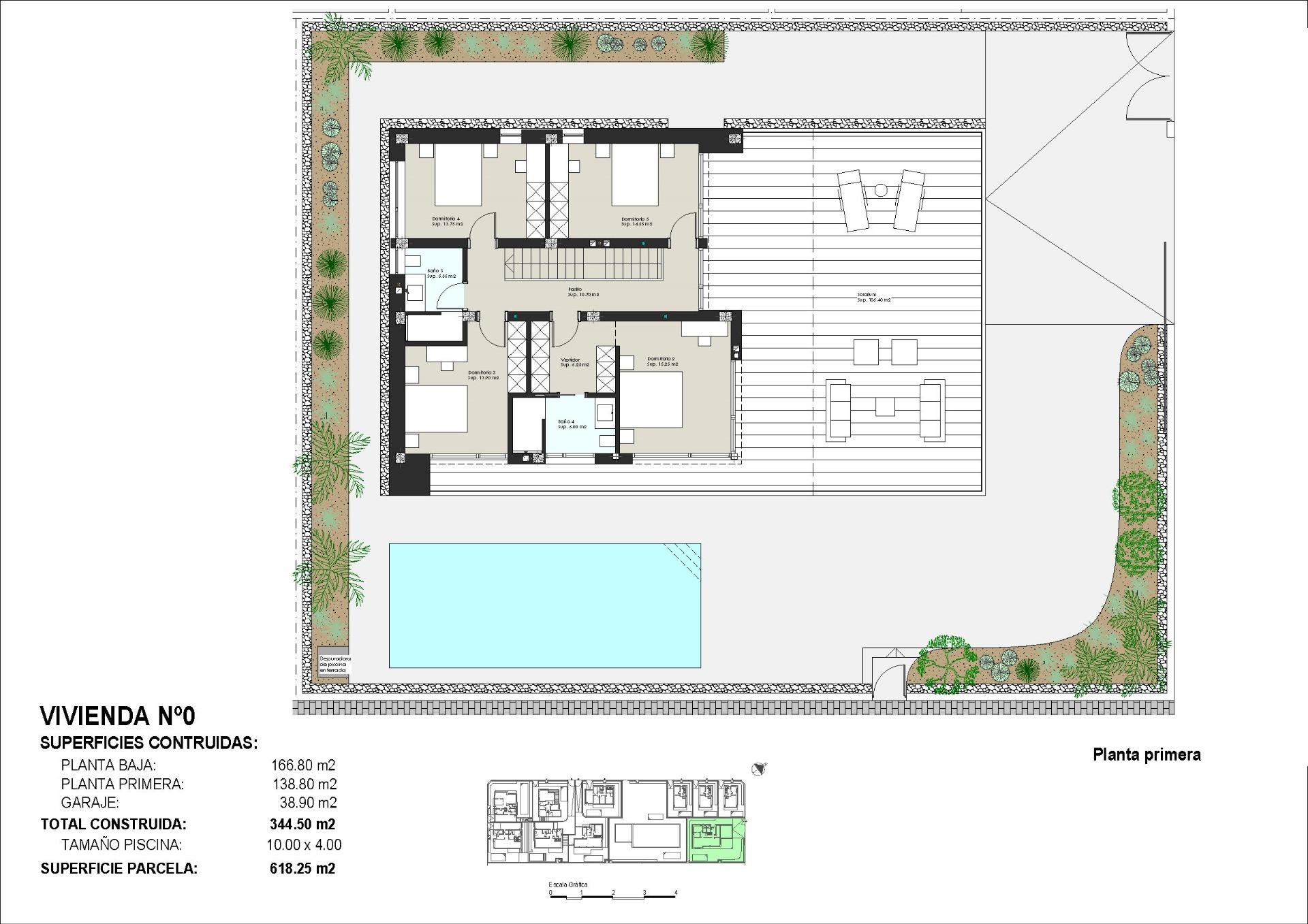 VILLA DE OBRA NUEVA EN TORRE DE LA HORADADA Moderna villat de obra nueva cerca de la playa de Higuericas en Torre de la Horadada. Villa consta de una parcela de 618 m², con 344 m² construidos. Vi...
