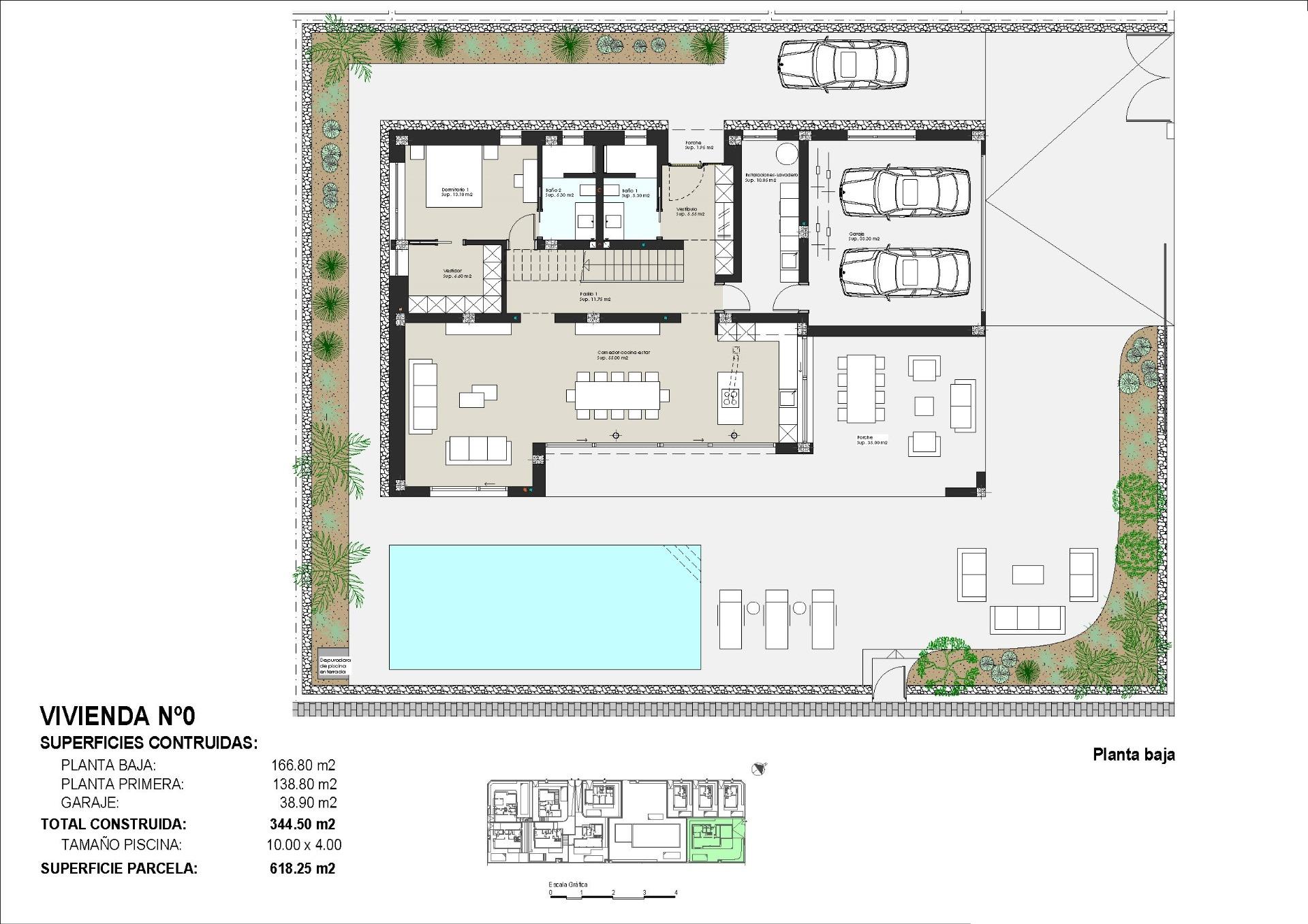 VILLA DE OBRA NUEVA EN TORRE DE LA HORADADA Moderna villat de obra nueva cerca de la playa de Higuericas en Torre de la Horadada. Villa consta de una parcela de 618 m², con 344 m² construidos. Vi...