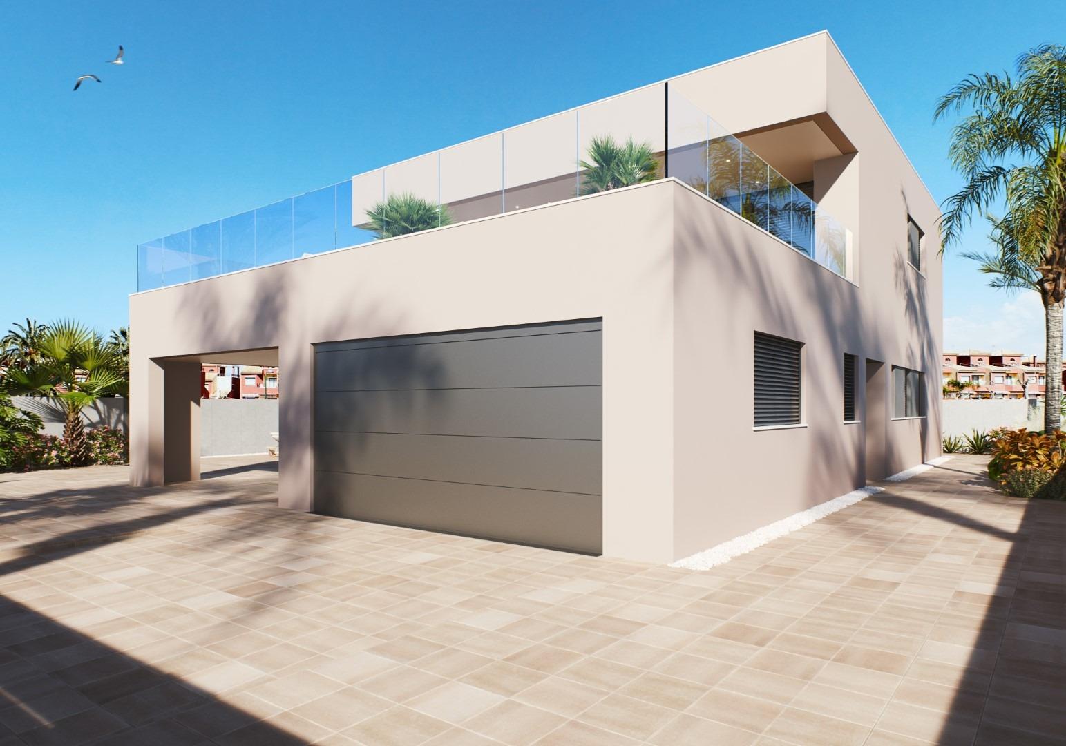 VILLA DE OBRA NUEVA EN TORRE DE LA HORADADA Moderna villat de obra nueva cerca de la playa de Higuericas en Torre de la Horadada. Villa consta de una parcela de 618 m², con 344 m² construidos. Vi...