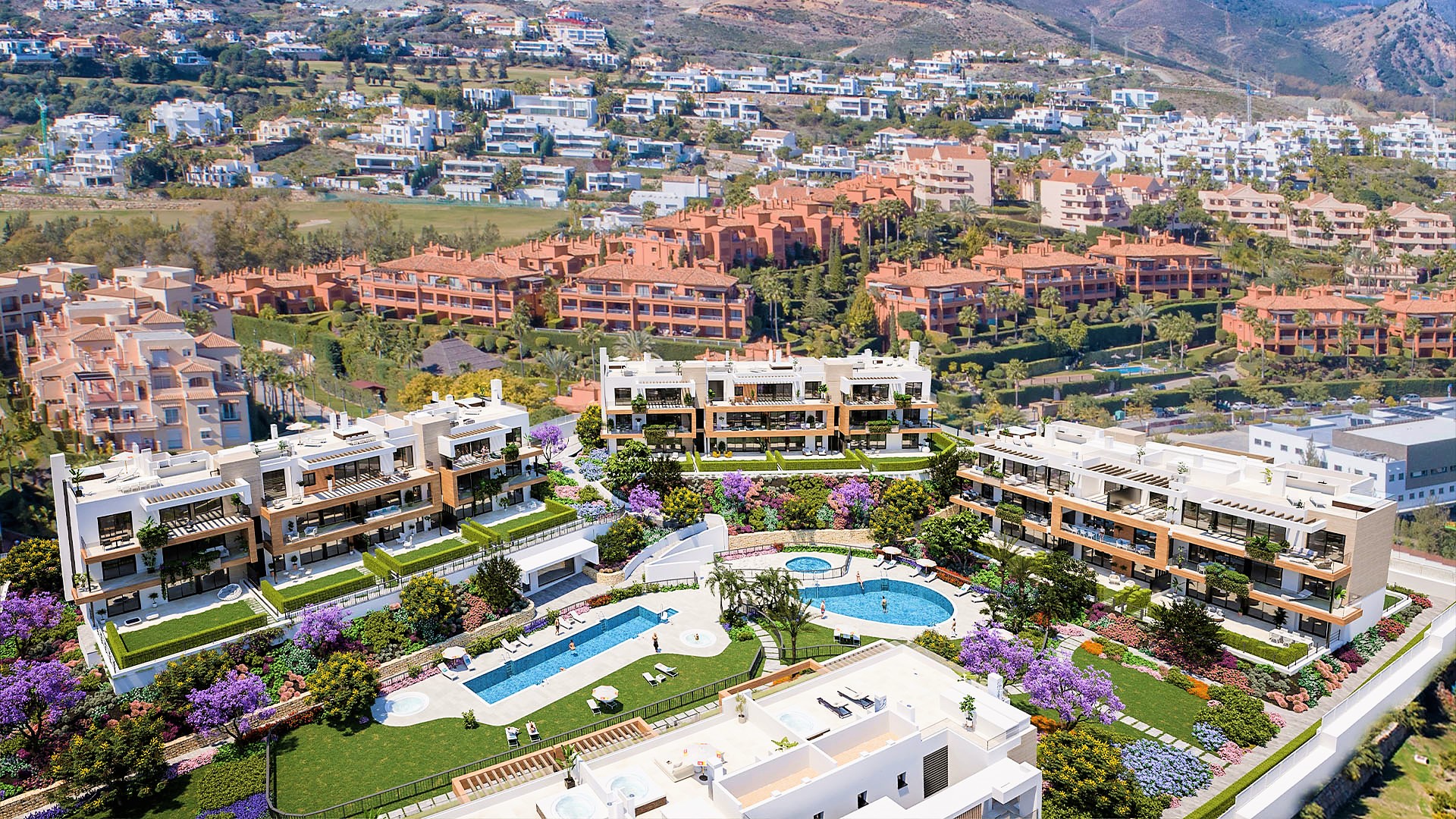 Piso bajo de 2 dormitorios con un impresionante jardín en la prestigiosa Urbanización “Atalaya Emotion”.
