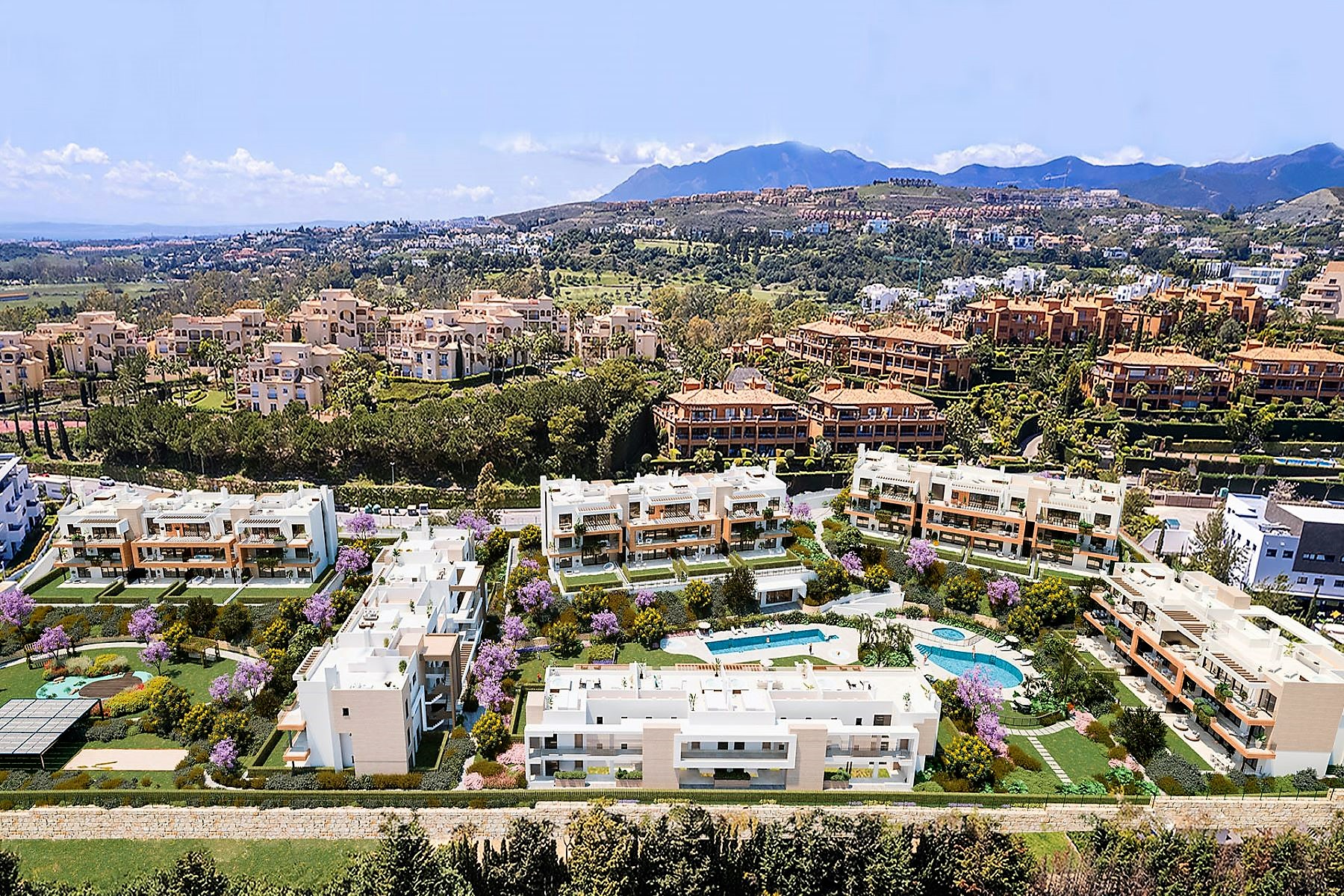 Piso bajo de 2 dormitorios con un impresionante jardín en la prestigiosa Urbanización “Atalaya Emotion”.