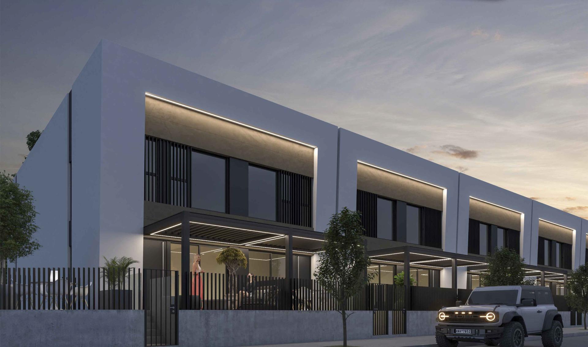 Adosados modernos en Dolores con piscina comunitaria, Exclusivos adosados modernos en Dolores, Alicante. Disfruta de vida mediterránea, solárium con vistas, piscina comunitaria y cercanía a playas. ¡Tu sueño en Cos