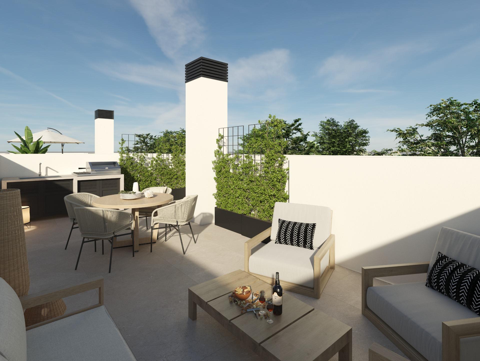 Adosados modernos en Dolores con piscina comunitaria, Exclusivos adosados modernos en Dolores, Alicante. Disfruta de vida mediterránea, solárium con vistas, piscina comunitaria y cercanía a playas. ¡Tu sueño en Cos