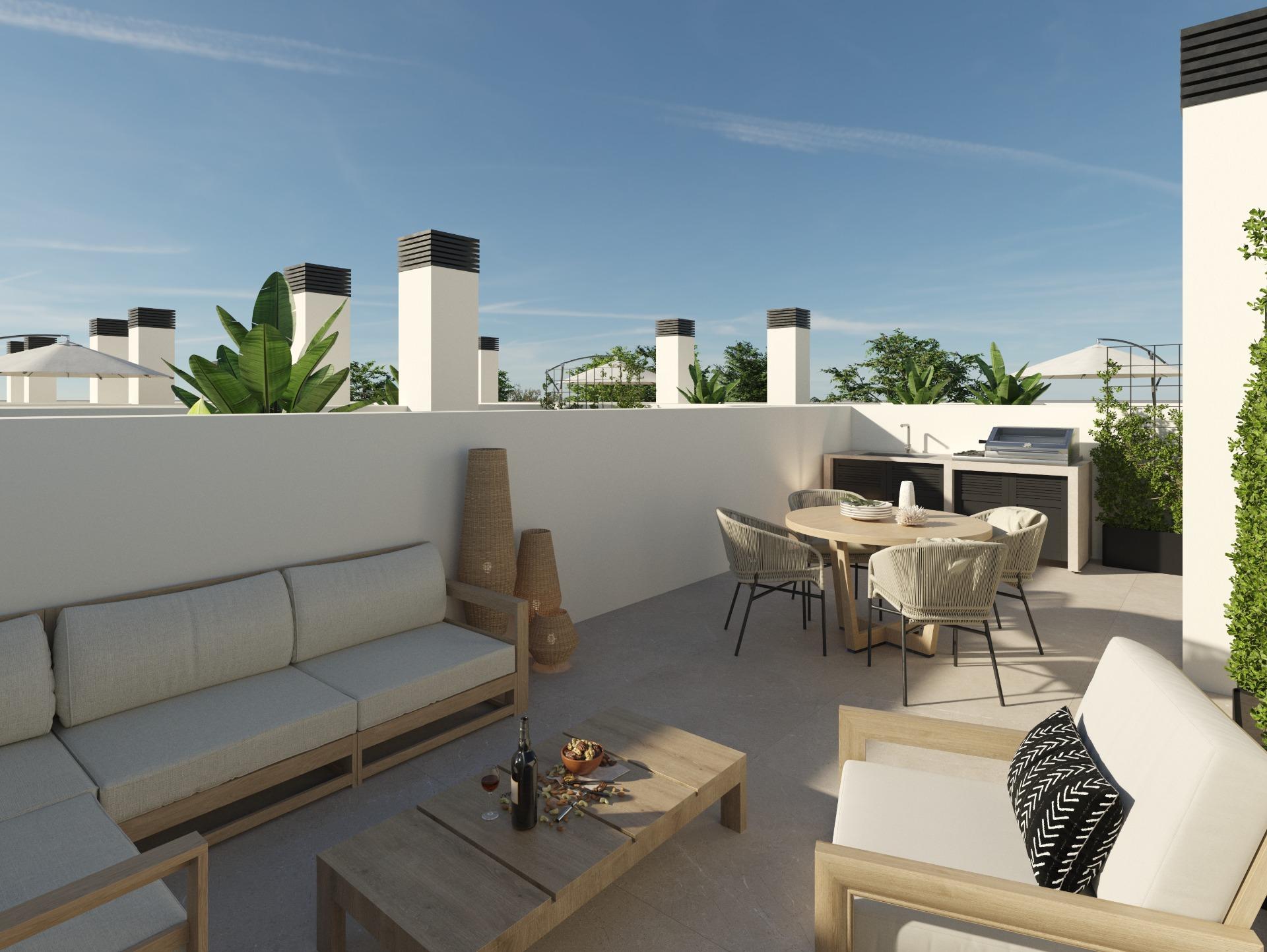Adosados modernos en Dolores con piscina comunitaria, Exclusivos adosados modernos en Dolores, Alicante. Disfruta de vida mediterránea, solárium con vistas, piscina comunitaria y cercanía a playas. ¡Tu sueño en Cos