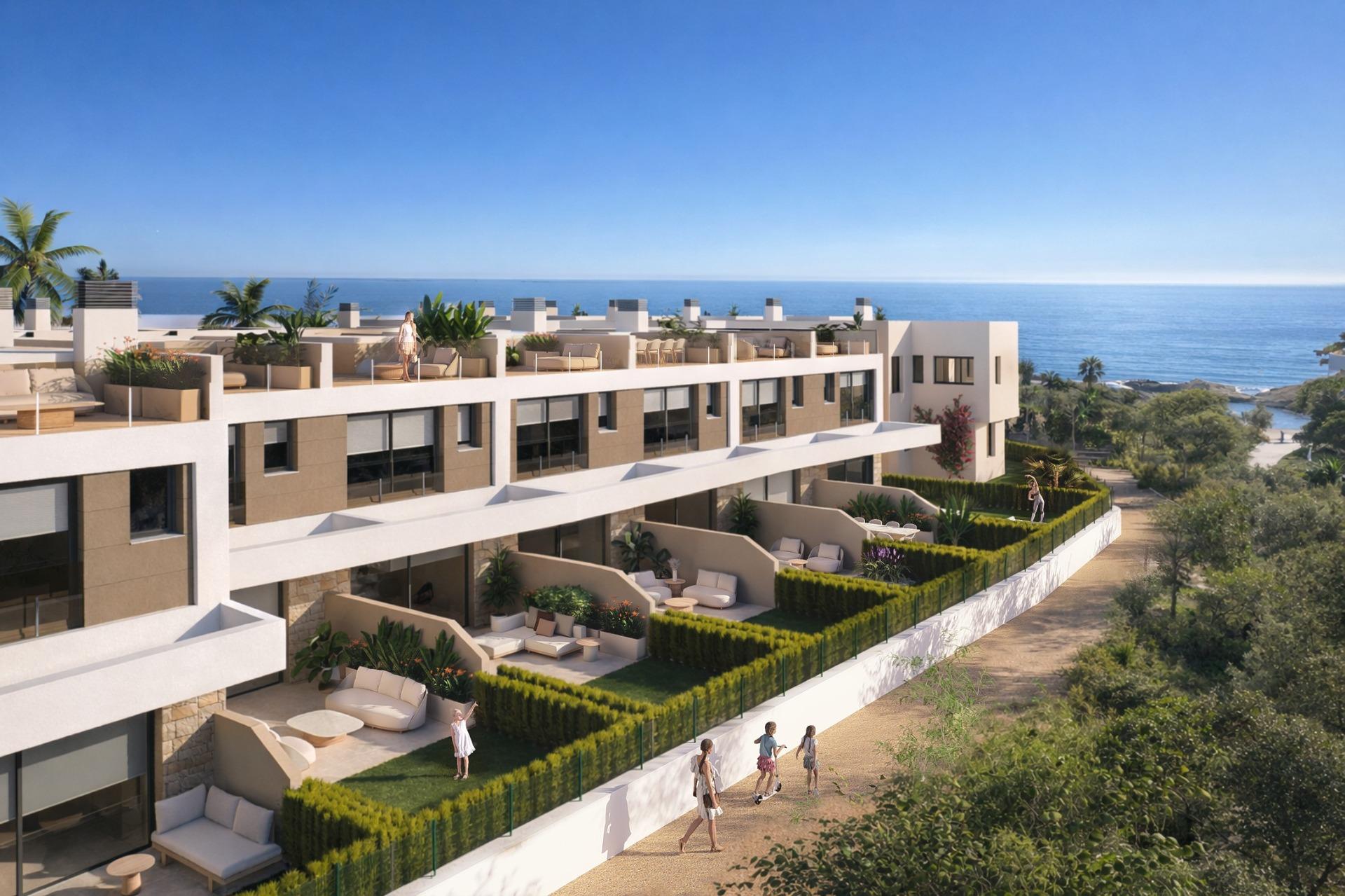 Exclusivas viviendas en primera línea de playa en El Campello, Costa Blanca, Descubre adosados de lujo en primera línea de Playa del Amerador, El Campello. 30 exclusivas viviendas con vistas al mar, solárium, jardín y acceso directo a la