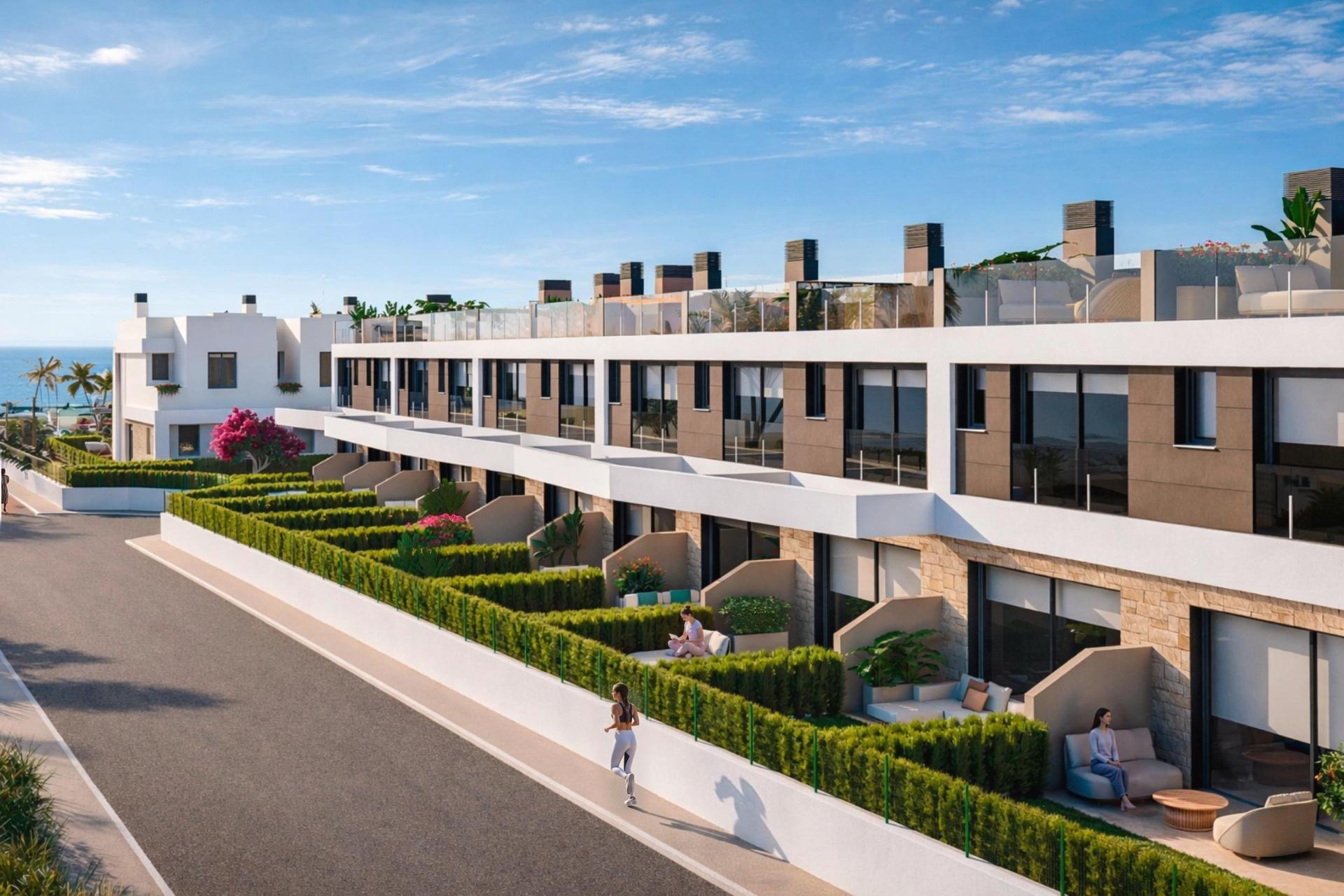 Exclusivas viviendas en primera línea de playa en El Campello, Costa Blanca, Descubre adosados de lujo en primera línea de Playa del Amerador, El Campello. 30 exclusivas viviendas con vistas al mar, solárium, jardín y acceso directo a la