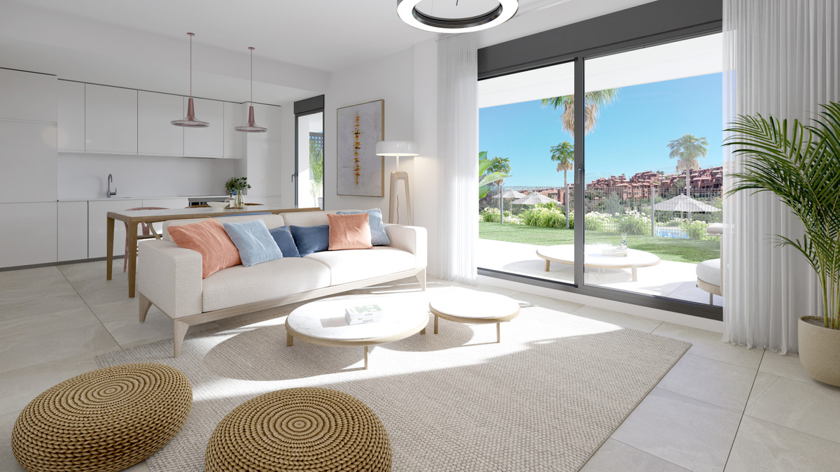 Vive Estepona: Apartamento Resort con Jardín, Descubre tu oasis en Estepona, Costa del Sol. Apartamento de lujo de 3 dorm. en nuevo complejo con zonas comunes resort: piscina, spa, co-working. Cerca de play