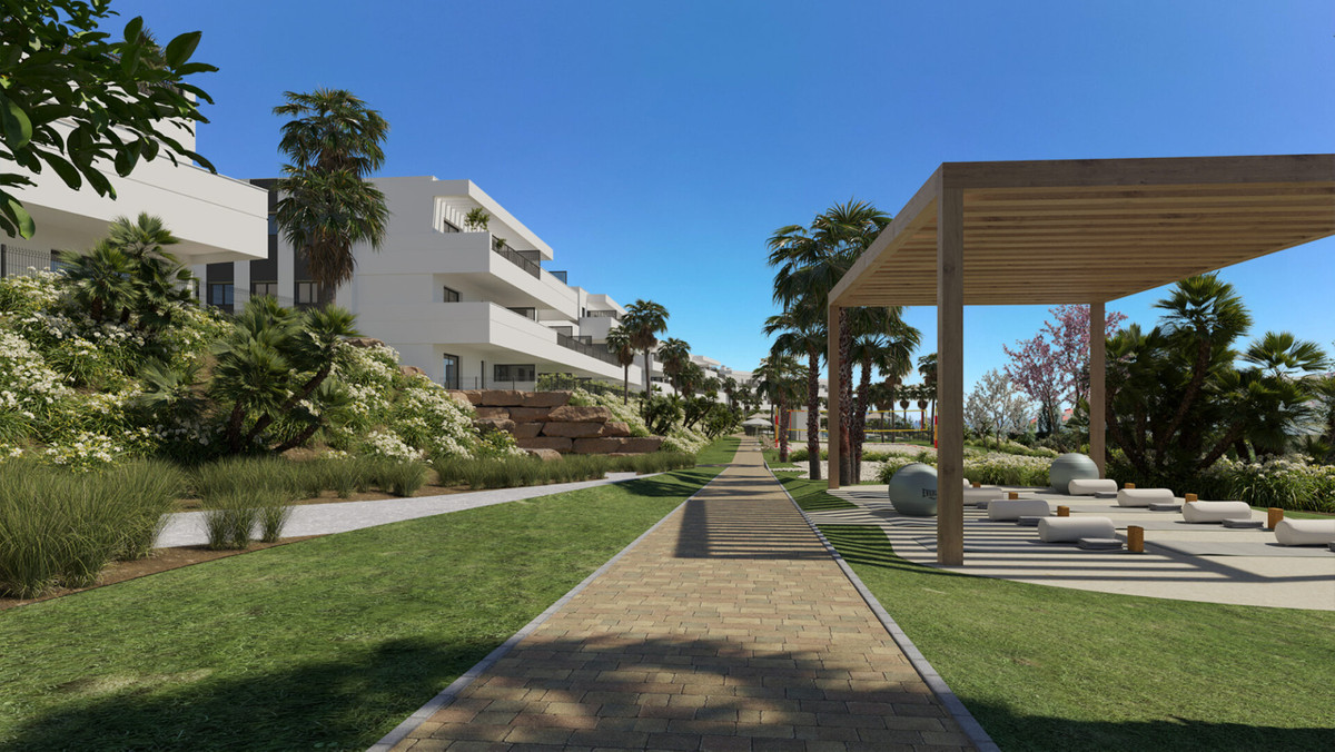 Vive Estepona: Apartamento Resort con Jardín, Descubre tu oasis en Estepona, Costa del Sol. Apartamento de lujo de 3 dorm. en nuevo complejo con zonas comunes resort: piscina, spa, co-working. Cerca de play