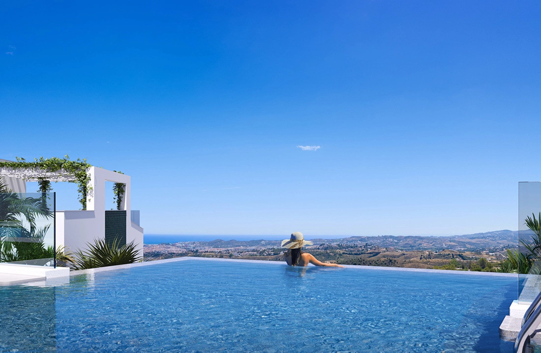 Mijas: Lujo y Naturaleza en la Costa del Sol, Apartamento de lujo en Mijas, Costa del Sol. 2 dorm, 2 baños. Vistas espectaculares, piscina infinity y personalización. Vive el lujo y la naturaleza a 10 min d
