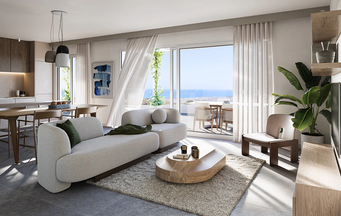 Mijas: Lujo y Naturaleza en la Costa del Sol, Apartamento de lujo en Mijas, Costa del Sol. 2 dorm, 2 baños. Vistas espectaculares, piscina infinity y personalización. Vive el lujo y la naturaleza a 10 min d