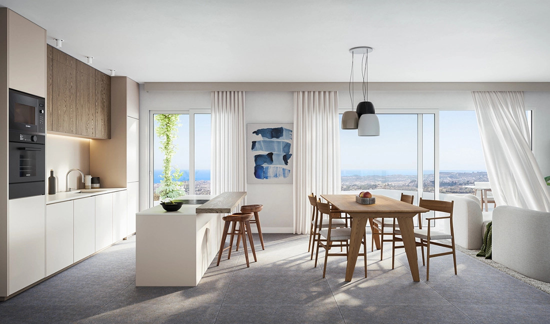 Mijas: Lujo y Naturaleza en la Costa del Sol, Apartamento de lujo en Mijas, Costa del Sol. 2 dorm, 2 baños. Vistas espectaculares, piscina infinity y personalización. Vive el lujo y la naturaleza a 10 min d
