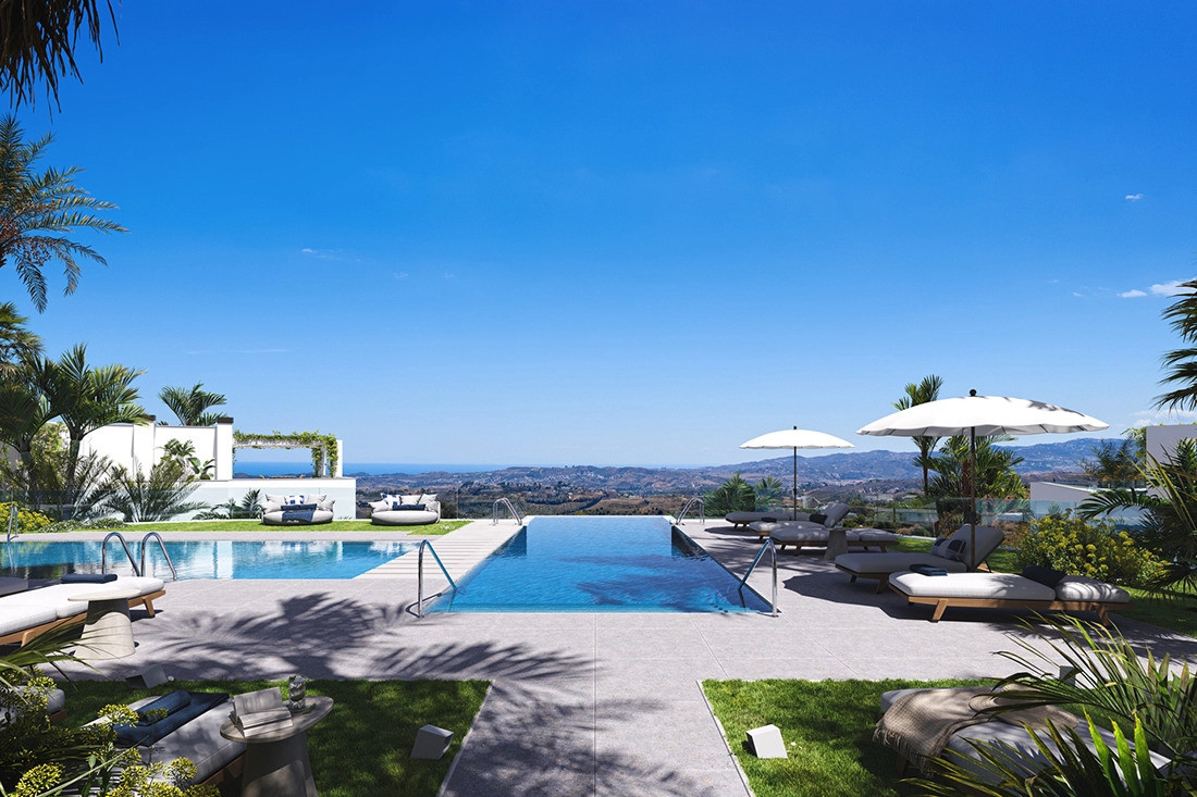 Mijas: Lujo y Naturaleza en la Costa del Sol, Apartamento de lujo en Mijas, Costa del Sol. 2 dorm, 2 baños. Vistas espectaculares, piscina infinity y personalización. Vive el lujo y la naturaleza a 10 min d