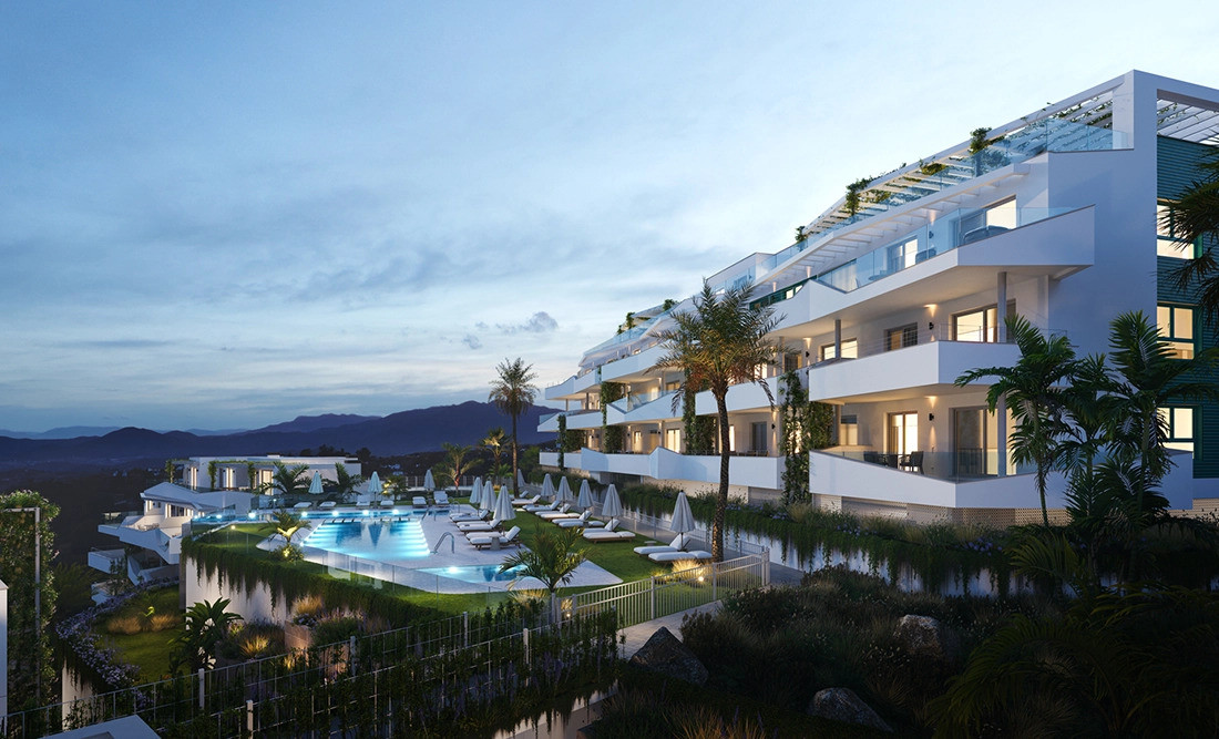 Mijas: Lujo y Naturaleza en la Costa del Sol, Apartamento de lujo en Mijas, Costa del Sol. 2 dorm, 2 baños. Vistas espectaculares, piscina infinity y personalización. Vive el lujo y la naturaleza a 10 min d