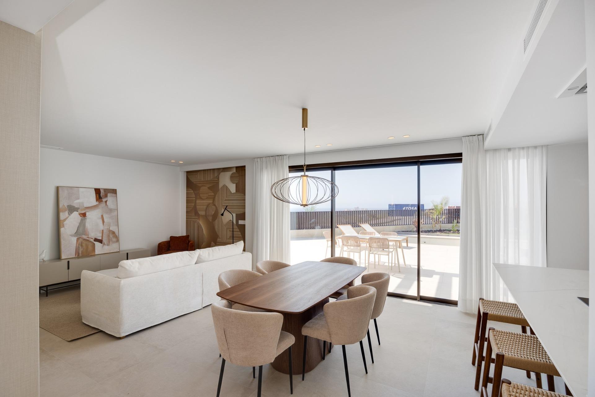 Adosado en Venta en Mutxamel, Villas adosadas obra nueva en Mutxamel, Alicante. 3 hab, 3 baños, piscina privada, vistas mar. Cerca playa y golf. ¡Vive el sueño mediterráneo!
