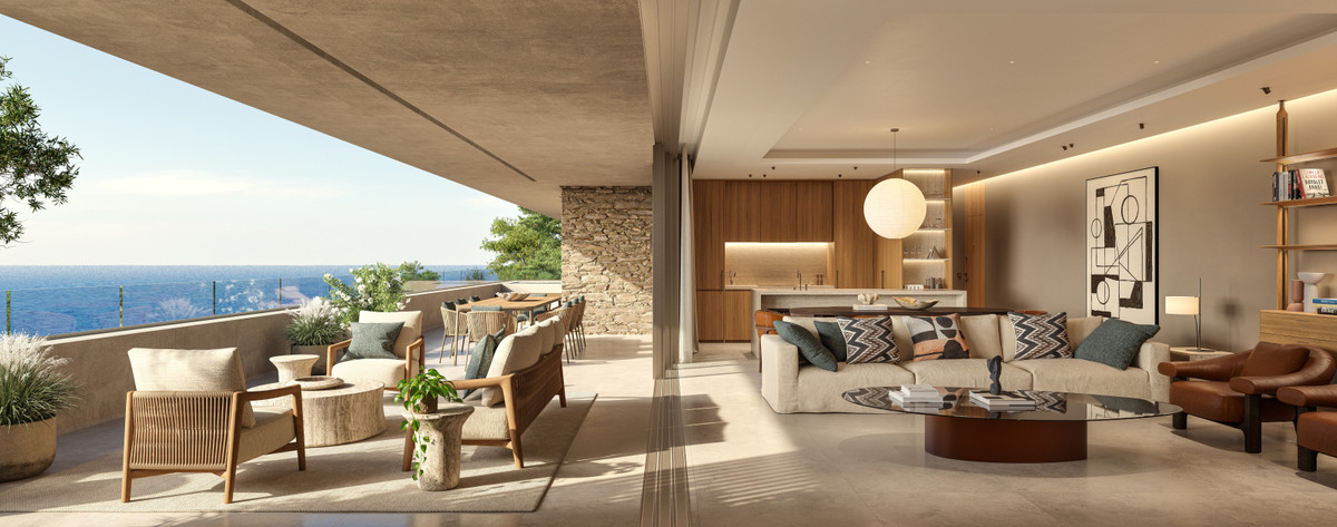 Rancho Domingo: Lujo Mediterráneo en Benalmádena, Descubre un apartamento de lujo 2 hab en Rancho Domingo, Benalmádena. Vistas al mar, diseño mediterráneo, privacidad. Cerca de playas, golf y Málaga.