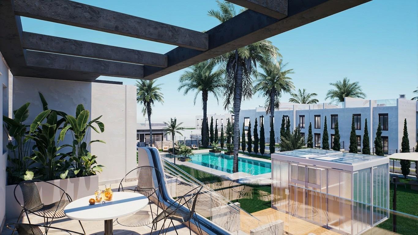 Tu Hogar de Ensueño en Pilar de la Horadada, Bungalows obra nueva en Pilar de la Horadada, Costa Blanca Sur. 3 hab, 2 baños. Jardines/solárium. Vive el Mediterráneo. ¡Invierte hoy!