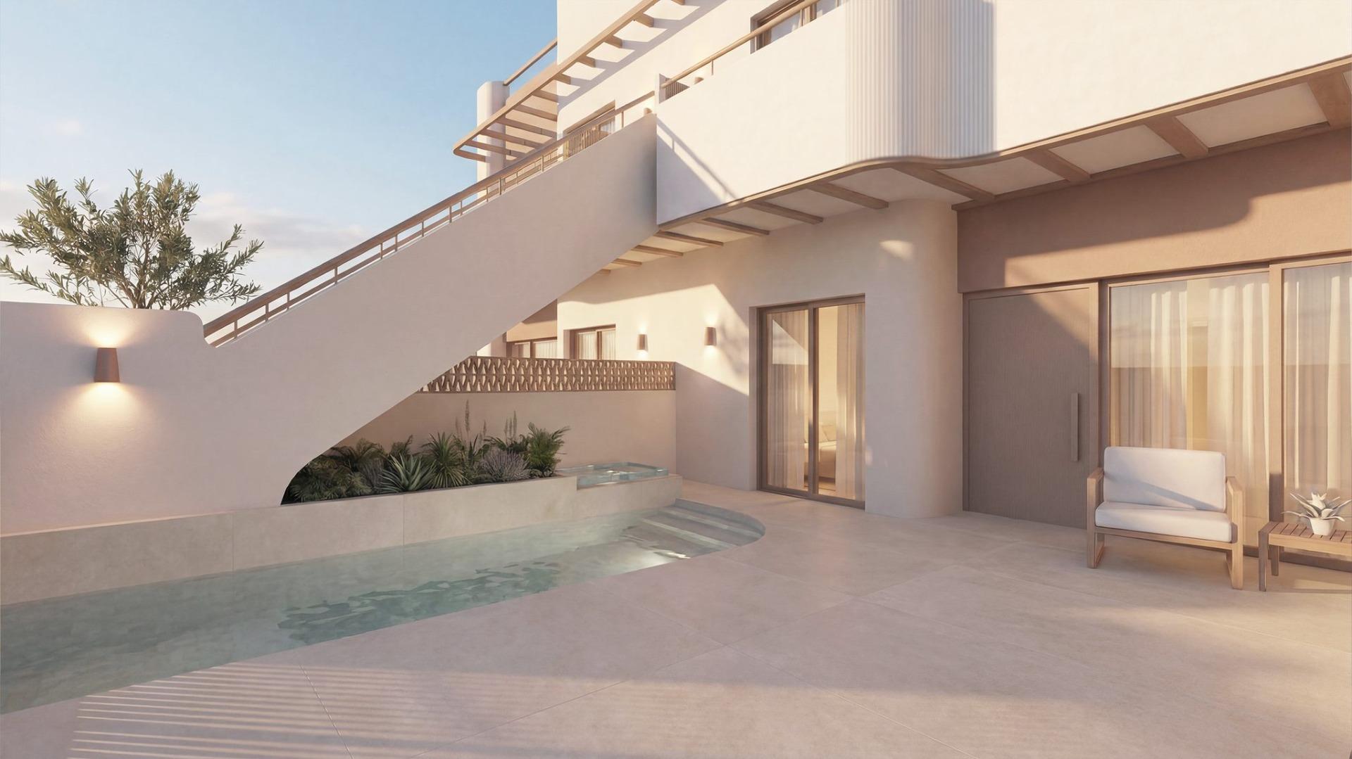 Paraíso Mediterráneo: Bungalows de Lujo en Pilar de la Horadada, Bungalows obra nueva en Pilar de la Horadada. 8 exclusivos, piscina privada, cerca playas y servicios. Estilo mediterráneo, alta valorización.