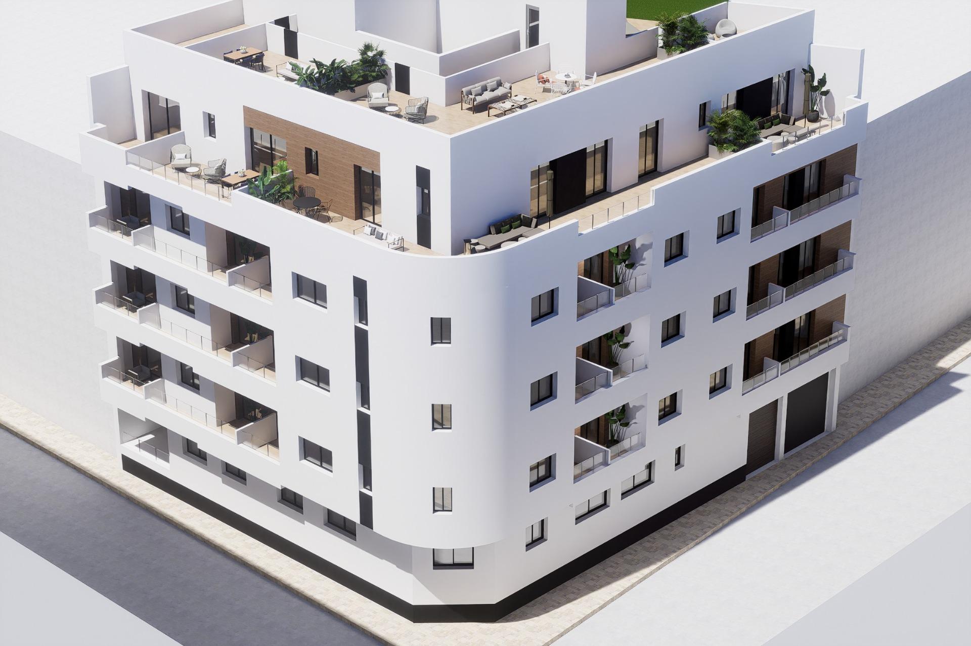 Torrevieja: Tu Oasis Moderno a Pasos de la Playa, Apartamento de obra nueva en Torrevieja, Costa Blanca. A 800m de Playa del Cura. 1 dorm, 1 baño. Disfruta del sol, zonas comunes y ubicación céntrica. ¡Tu inver