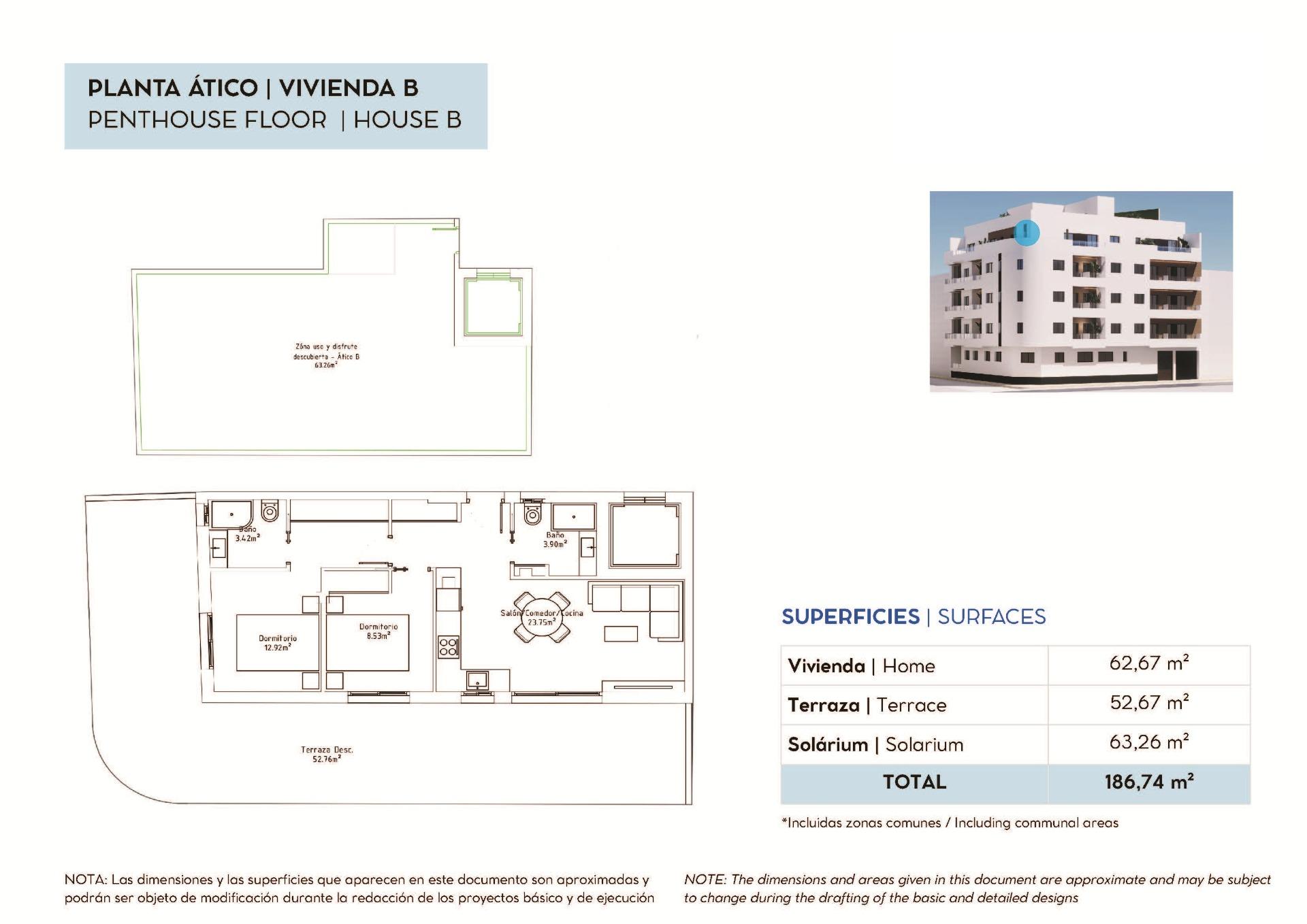 Ático de Lujo en Torrevieja: Sol y Mar a tu Alcance, Exclusivo ático a estrenar en Torrevieja, Costa Blanca Sur. A 800m de Playa del Cura. 2 dorm, 2 baños. Terraza y solárium privado. Disfruta del sol y servicios.