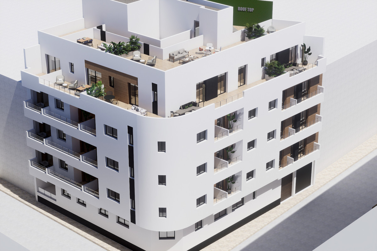 Torrevieja Centro: Tu Obra Nueva a 800m del Mar, Vive el Mediterráneo en Torrevieja. Obra nueva a 800m de Playa del Cura. Apartamentos modernos desde 179.000€ con terraza, solárium y servicios. ¡Tu hogar o inv
