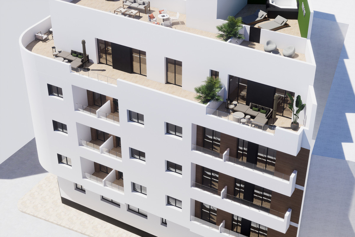 Torrevieja Centro: Tu Obra Nueva a 800m del Mar, Vive el Mediterráneo en Torrevieja. Obra nueva a 800m de Playa del Cura. Apartamentos modernos desde 179.000€ con terraza, solárium y servicios. ¡Tu hogar o inv