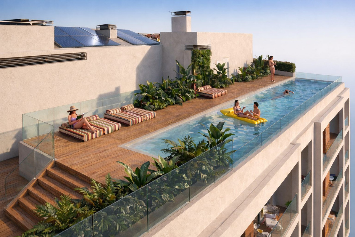 San Pedro: Tu Inversión Costera con Piscina Rooftop, Apartamentos de lujo en San Pedro del Pinatar, Murcia. A 800m de la playa, con piscina en azotea y vistas al Mar Menor. 2 dorm, 2 baños, amueblados. Ideal inver