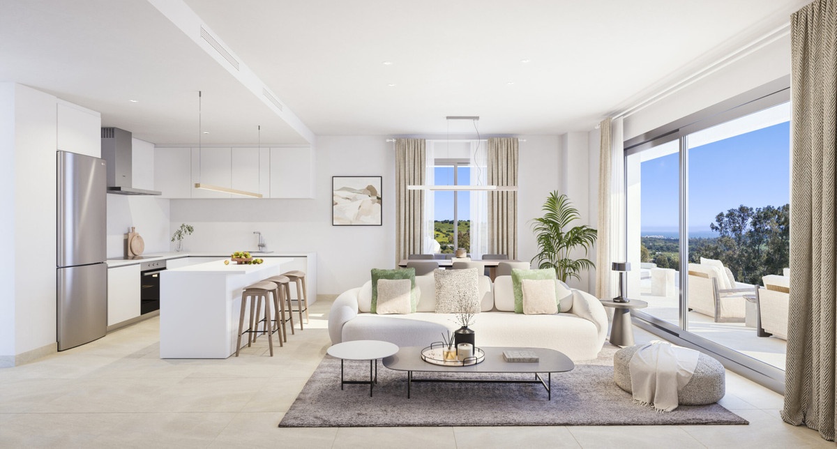 Estepona Golf: Tu Oasis de Lujo y Naturaleza, Apartamento de 3 dorm. en Estepona, Málaga, junto a campo de golf. Disfruta de vistas panorámicas, piscina, gimnasio y un estilo de vida mediterráneo exclusivo