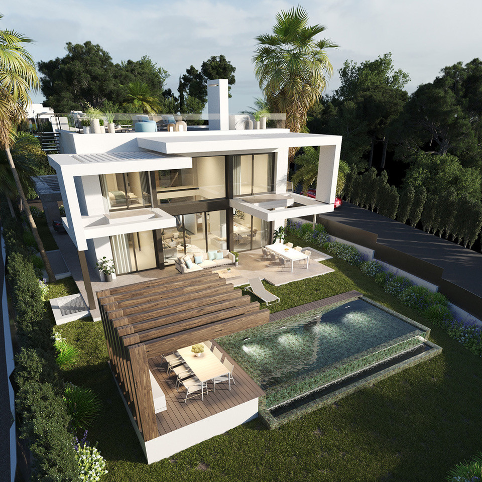 Villa de lujo en Mijas: vistas al mar y a la montaña.