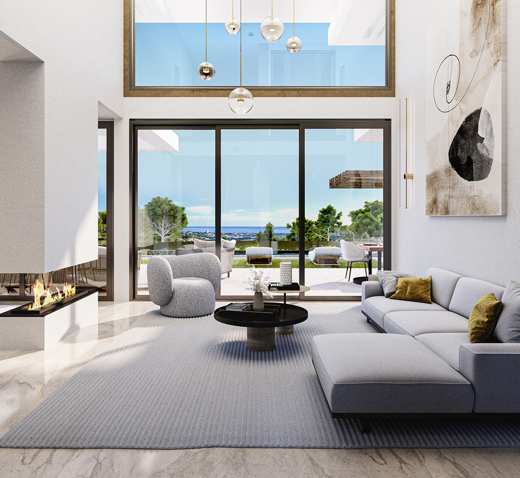 Villa de lujo en Mijas: vistas al mar y a la montaña.