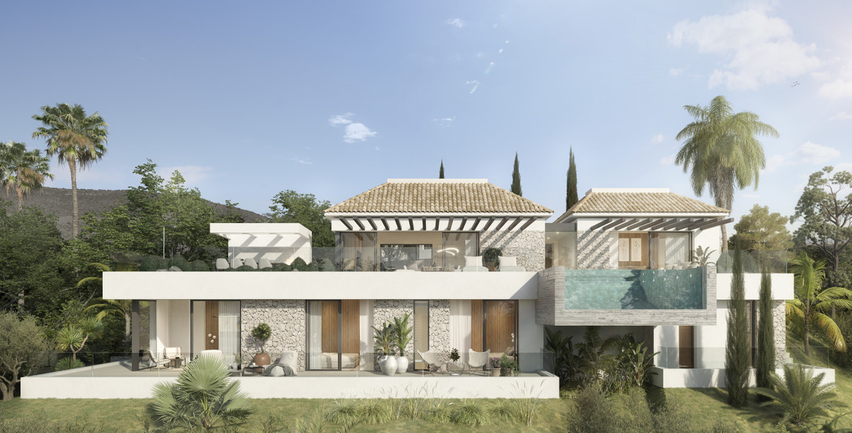 Villa de lujo con piscina infinita en Mijas, Lujo mediterráneo en Mijas, Málaga. Espectacular villa con piscina infinita, 4 dormitorios y vistas impresionantes. ¡Un estilo de vida incomparable!