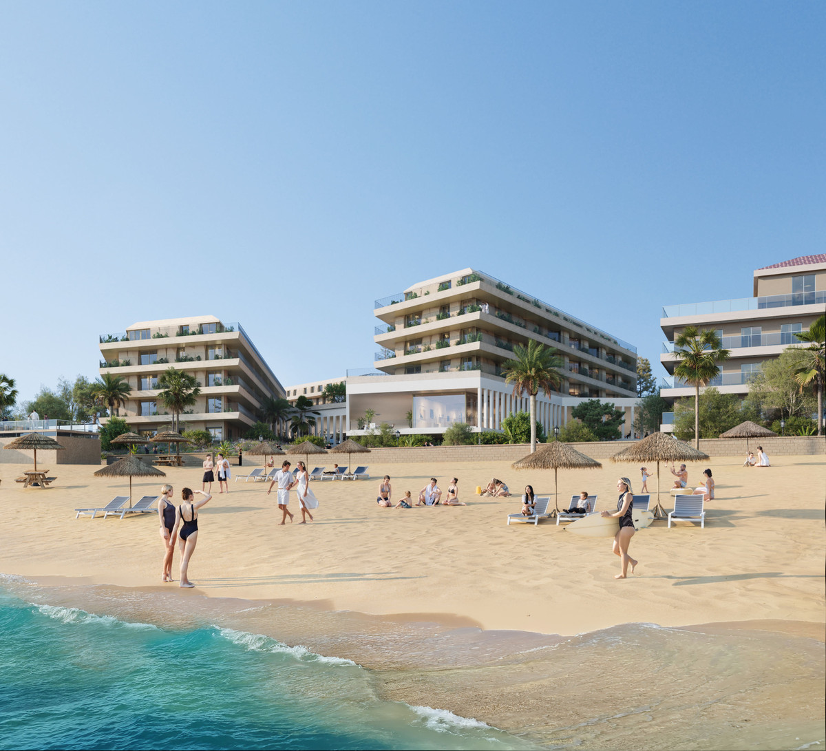 propiedad, Exclusivos apartamentos en primera línea de playa en Manilva, Málaga. Vistas al Mediterráneo, junto al Castillo de la Duquesa. Obra nueva de lujo.