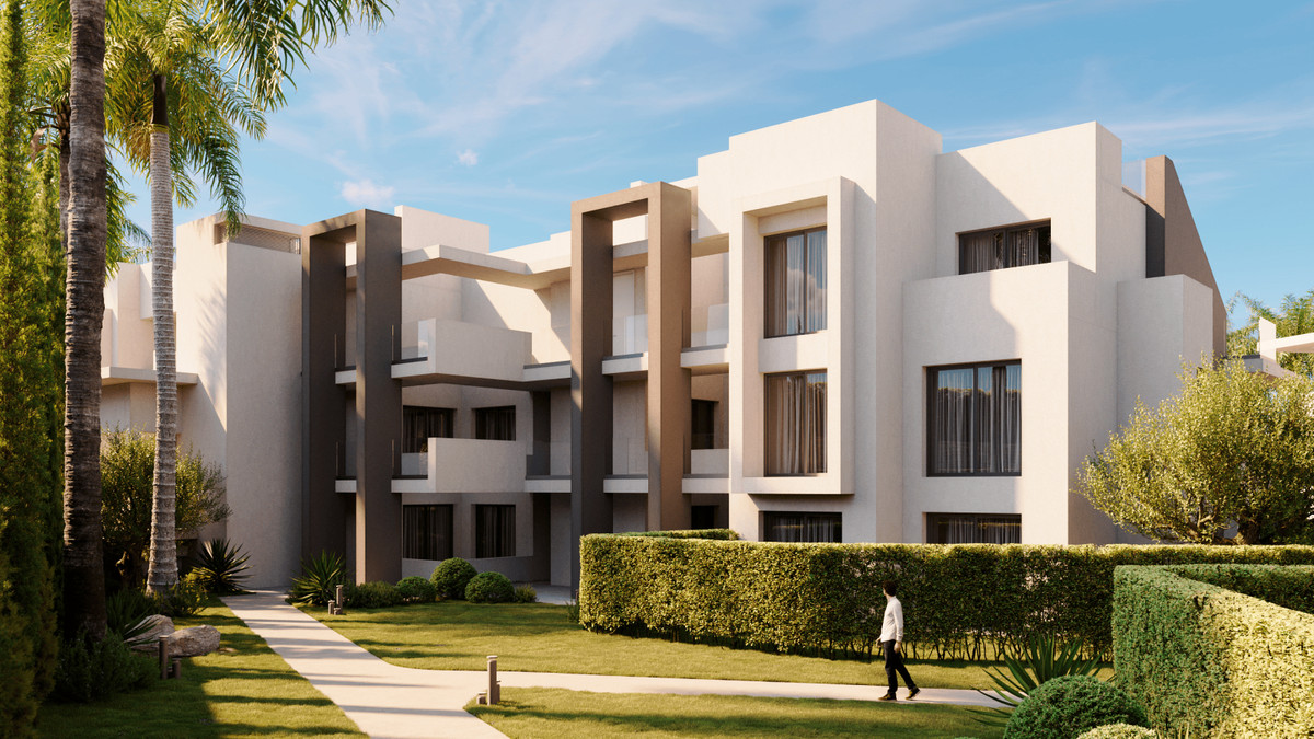 Lujo mediterráneo: vistas al mar y al campo de golf en Estepona, Apartamentos de ensueño en Estepona. Vistas al mar, golf y montaña. Zonas comunes, piscina. Cerca de servicios y centro histórico. ¡Oportunidad única!