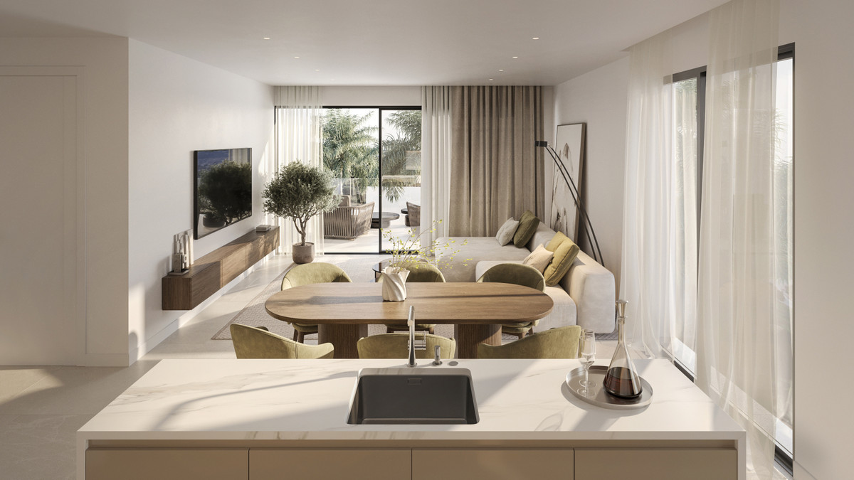 Lujo mediterráneo: vistas al mar y al campo de golf en Estepona, Apartamentos de ensueño en Estepona. Vistas al mar, golf y montaña. Zonas comunes, piscina. Cerca de servicios y centro histórico. ¡Oportunidad única!