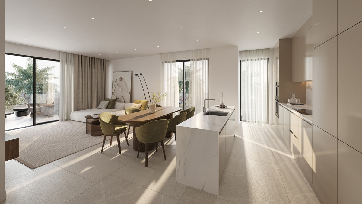 Lujo mediterráneo: vistas al mar y al campo de golf en Estepona, Apartamentos de ensueño en Estepona. Vistas al mar, golf y montaña. Zonas comunes, piscina. Cerca de servicios y centro histórico. ¡Oportunidad única!