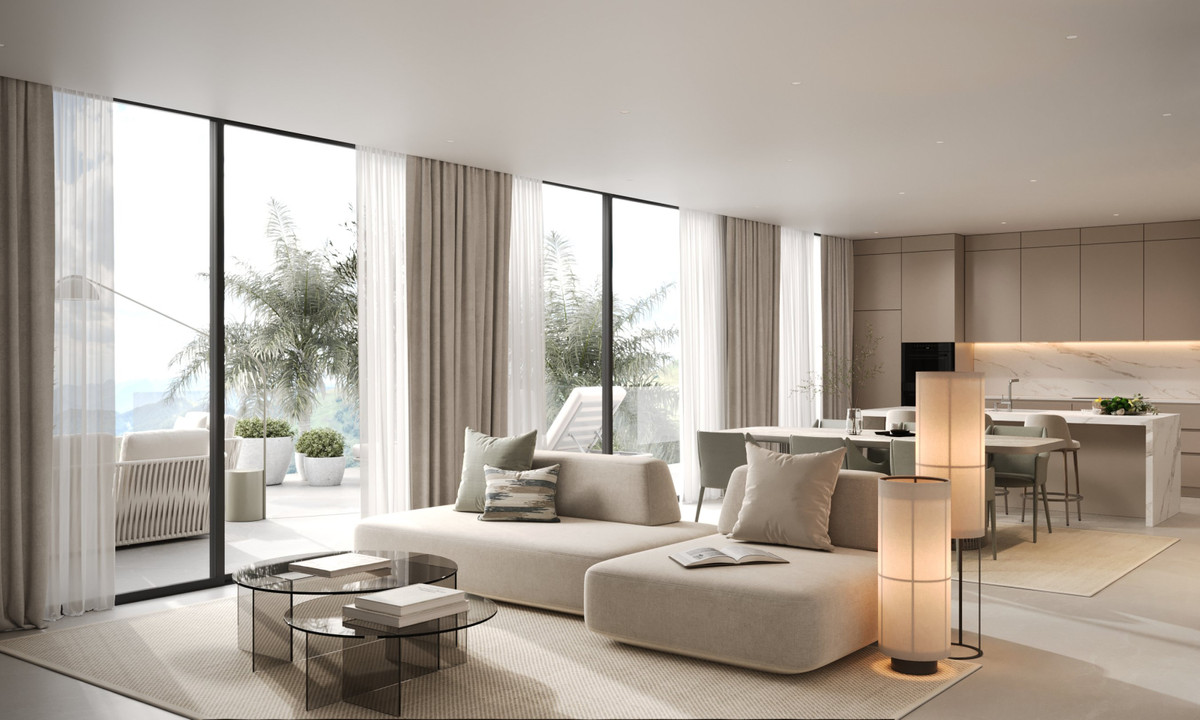 Lujo mediterráneo: vistas al mar y al campo de golf en Estepona, Apartamentos de ensueño en Estepona. Vistas al mar, golf y montaña. Zonas comunes, piscina. Cerca de servicios y centro histórico. ¡Oportunidad única!
