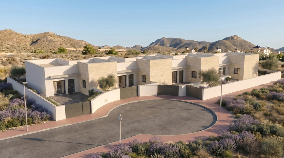Villa mediterránea de ensueño en Mazarrón, Villas obra nueva en Mazarrón, Murcia. 3 hab, 2 baños, piscina y jardín. Estilo mediterráneo, alta calidad. ¡Tu hogar de ensueño!