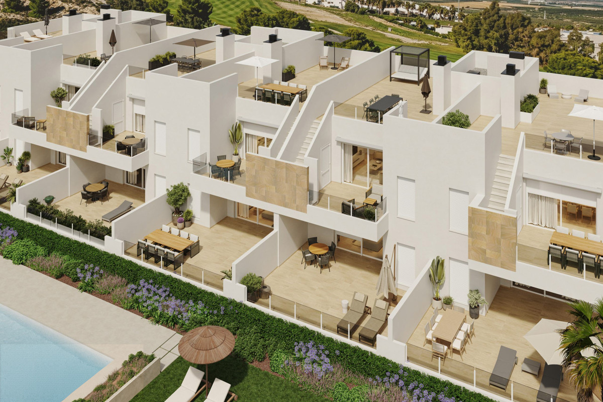 Tu oasis mediterráneo en Algorfa, Apartamentos de lujo en Algorfa, Alicante. 2-3 dormitorios, diseño moderno, jardines/solárium, piscina comunitaria. ¡Vive la Costa Blanca!