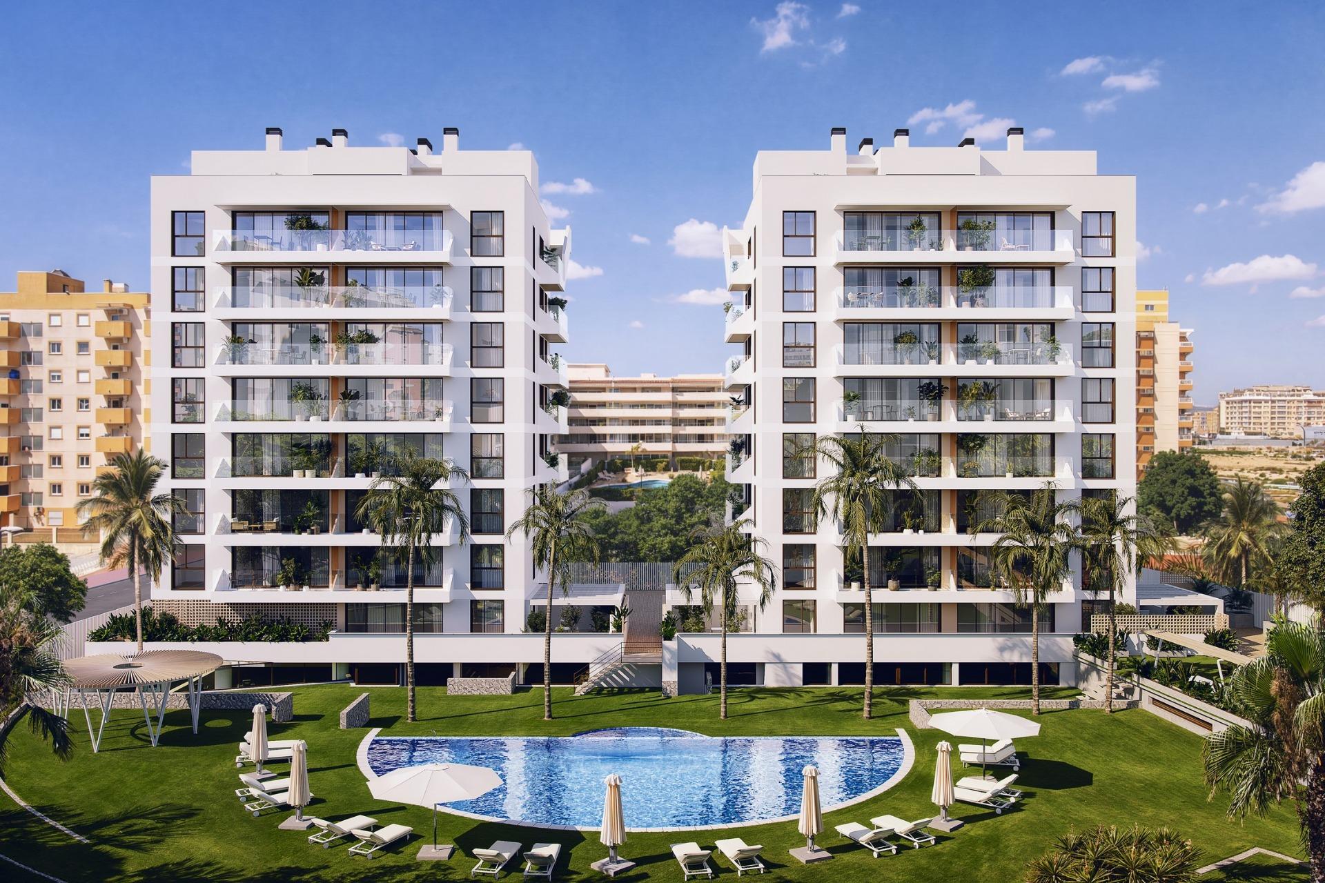 Apartamento en Venta en Guardamar del Segura, Apartamentos obra nueva en Guardamar, Costa Blanca. Diseño moderno, 2 hab, piscina, spa. A 1.6km playa. ¡Vive el lujo mediterráneo!