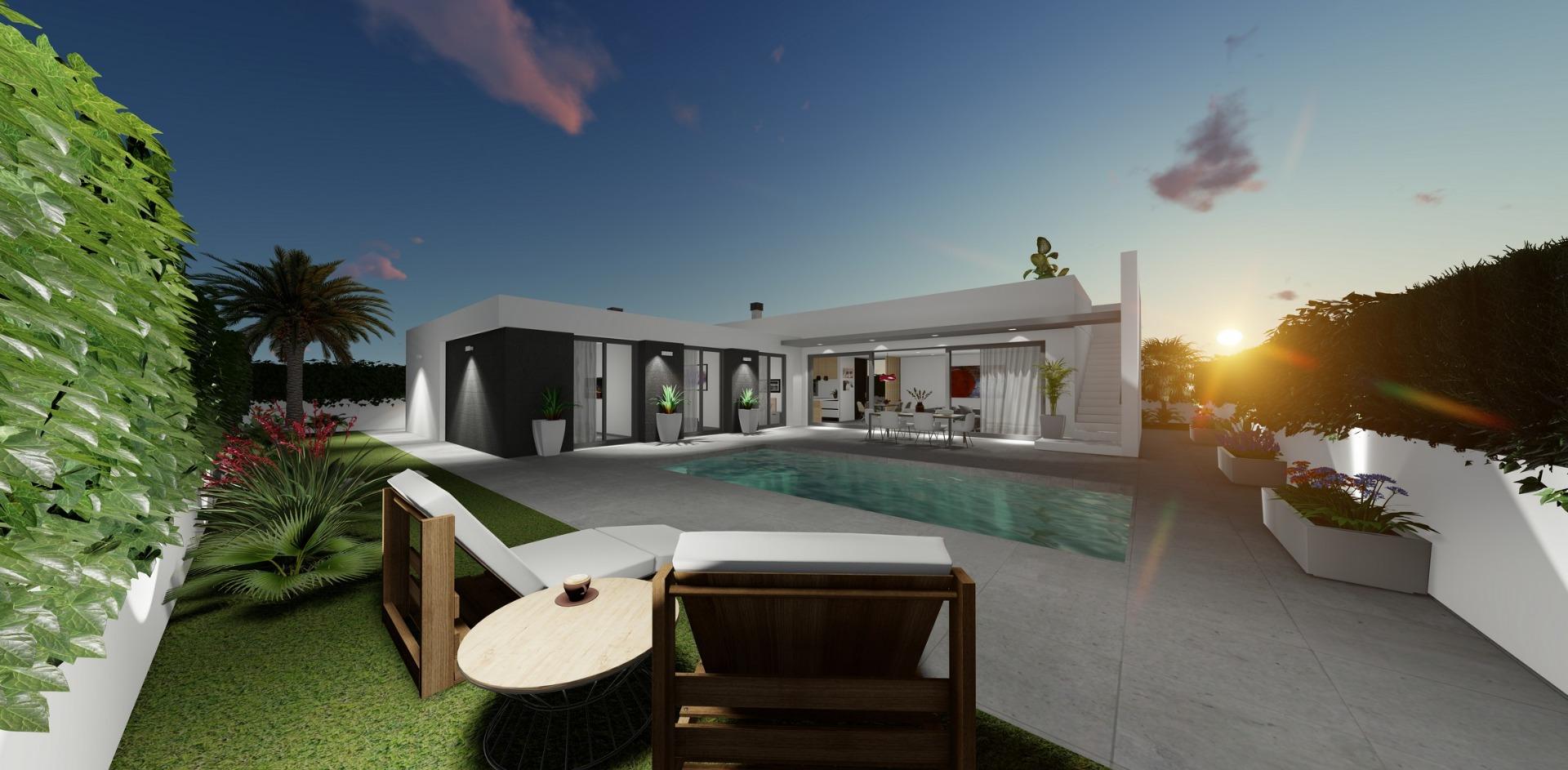 Exclusiva Villa Moderna con Piscina en San Juan Terreros, Exclusivas villas de obra nueva en San Juan de los Terreros, Almería. 3 dorm, piscina, solárium privado. A 500m de playas, vistas y golf. ¡Su oasis mediterráneo