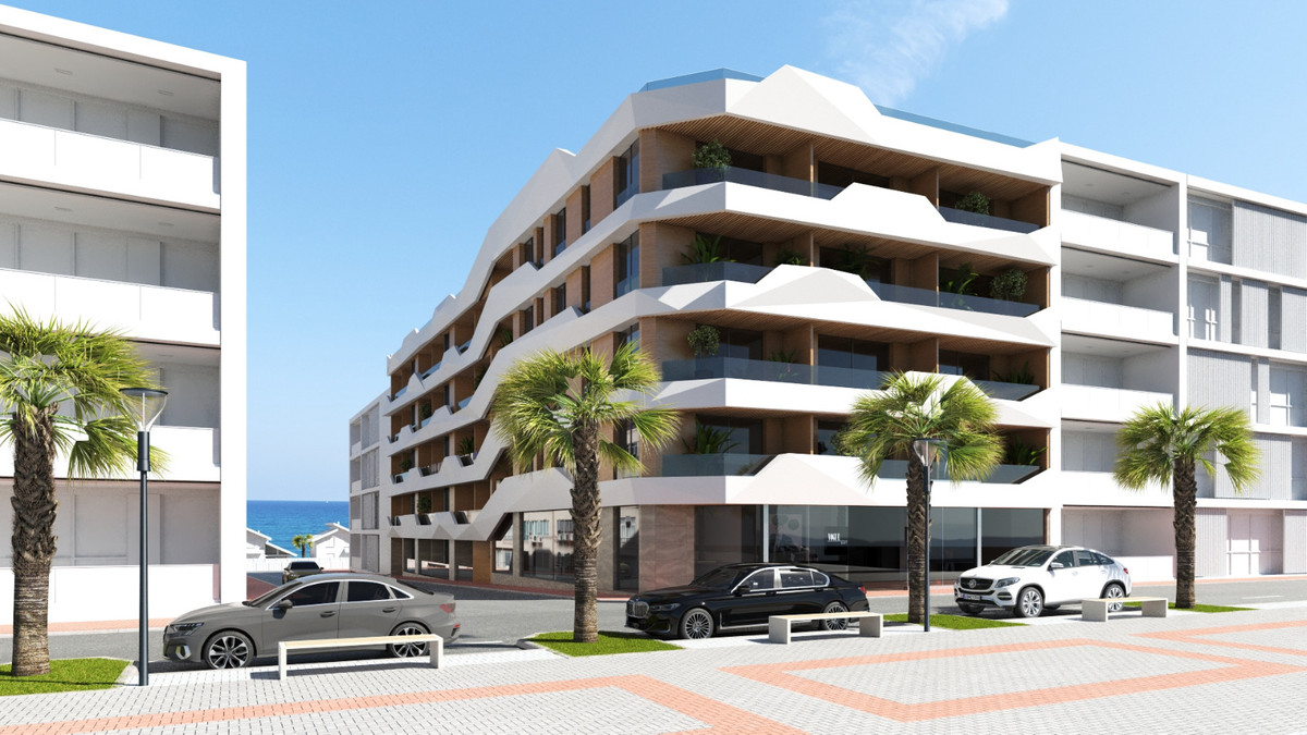 Moderno Apartamento en Guardamar: Playa, Piscina y Confort, Apartamento de lujo en Guardamar del Segura, a 100m de la playa. 2 hab, 2 baños, piscina en azotea, domótica y cocina equipada. ¡Vive el Mediterráneo!