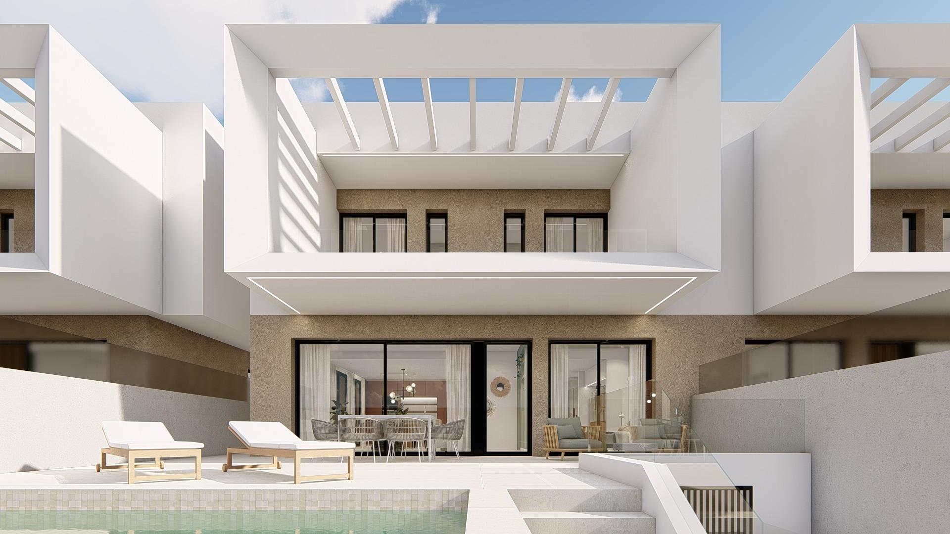Villas adosadas y pareadas de nueva construcción en Dolores, Alicante, Estrena tu villa en Dolores, Costa Blanca Sur. Exclusivas villas adosadas/pareadas de nueva construcción con 3 hab y 2 baños. Disfruta del sol, playas y golf. T