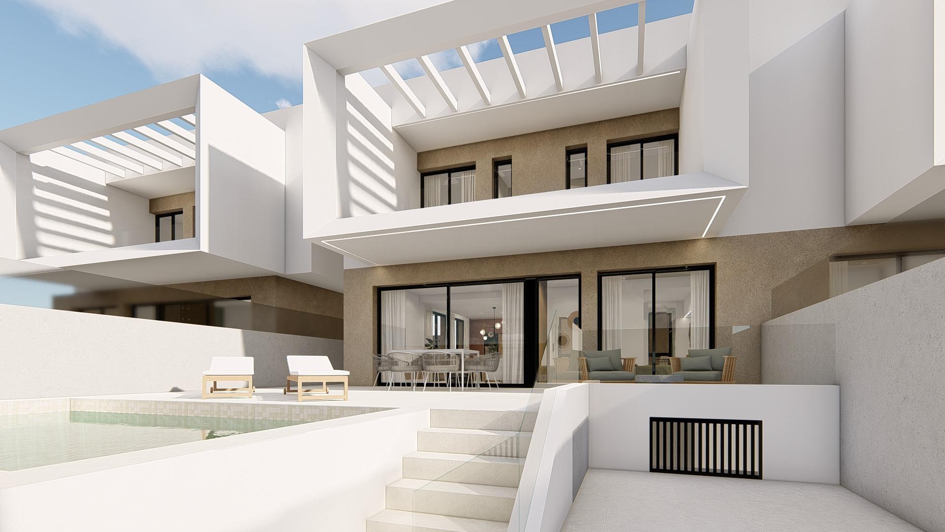 Villas adosadas y pareadas de nueva construcción en Dolores, Alicante, Estrena tu villa en Dolores, Costa Blanca Sur. Exclusivas villas adosadas/pareadas de nueva construcción con 3 hab y 2 baños. Disfruta del sol, playas y golf. T