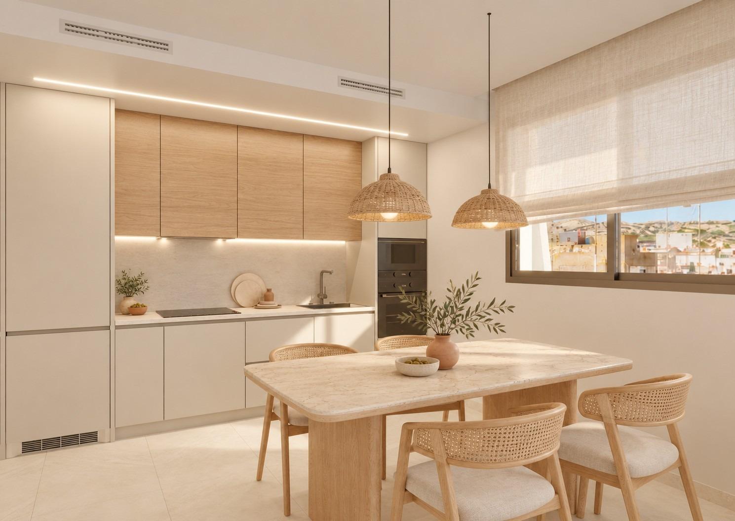 Estilo Mediterráneo: Apartamento Moderno con Piscina en Santa Pola, Descubre tu apartamento de 1 hab. en Santa Pola, Costa Blanca. Nueva construcción con piscina, solárium y alta eficiencia energética. A 1 km de la playa. ¡Tu vi