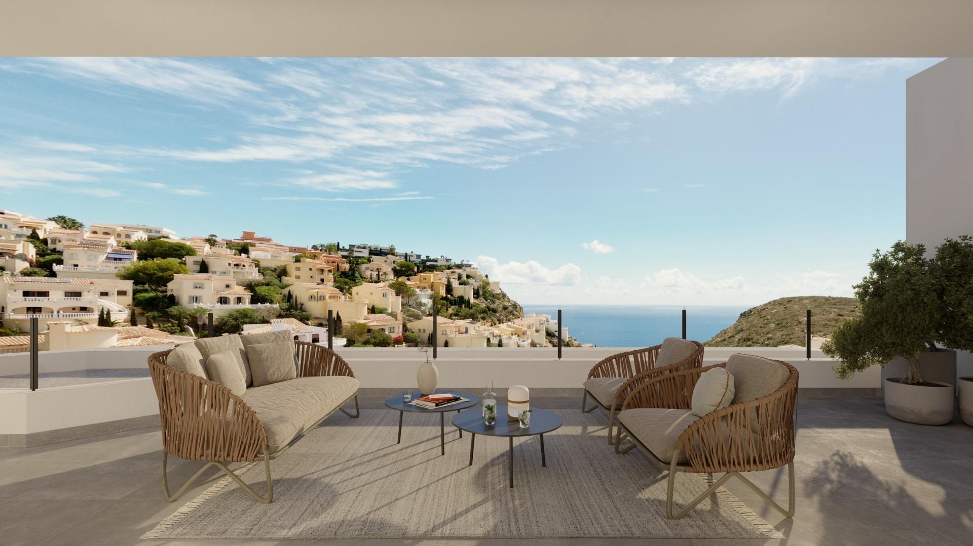 Ático de Ensueño en Benitachell: Lujo y Vistas al Mar, Ático de lujo en Cumbre del Sol, Benitachell. Disfruta de vistas al Mediterráneo, 2 hab, 2 baños, solárium privado y acabados premium. Vive el estilo de vida ex
