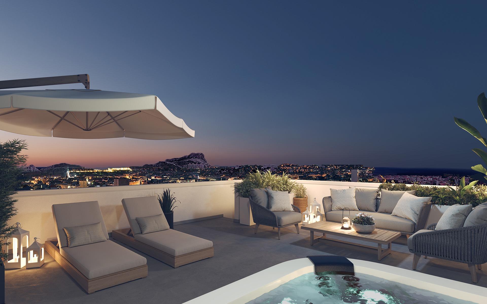Residencial de nueva construcción en San Agustín, Alicante, con impresionantes vistas a la ciudad